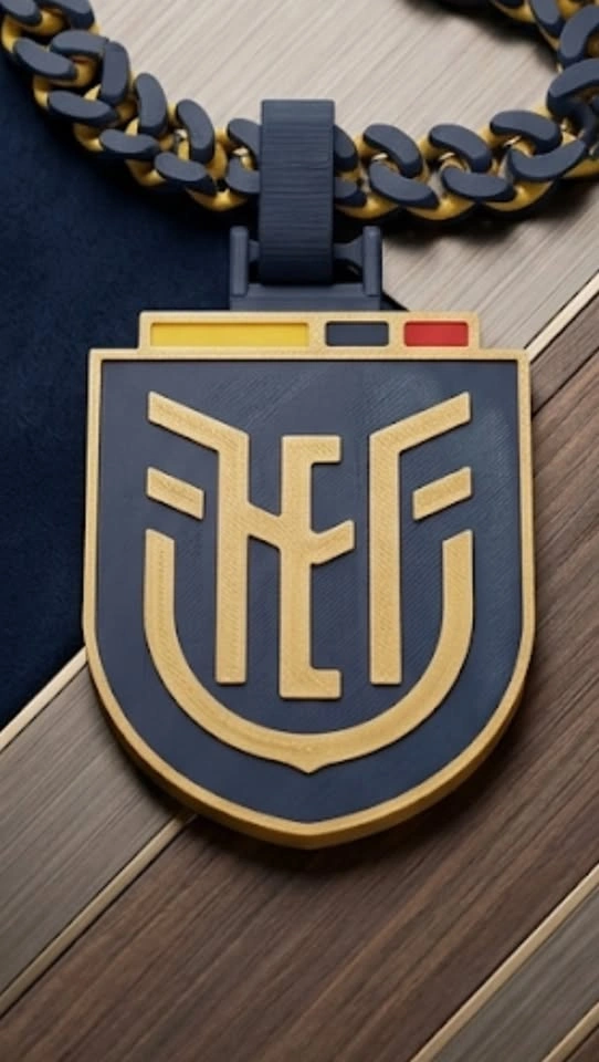 Ecuador FEF Necklace – 3D Printed Black & Gold Chain - photo 2