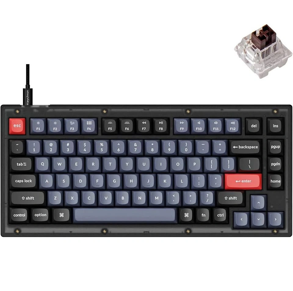 Keychron V1 Wired Custom Mechanical Keyboard – Frosted Black