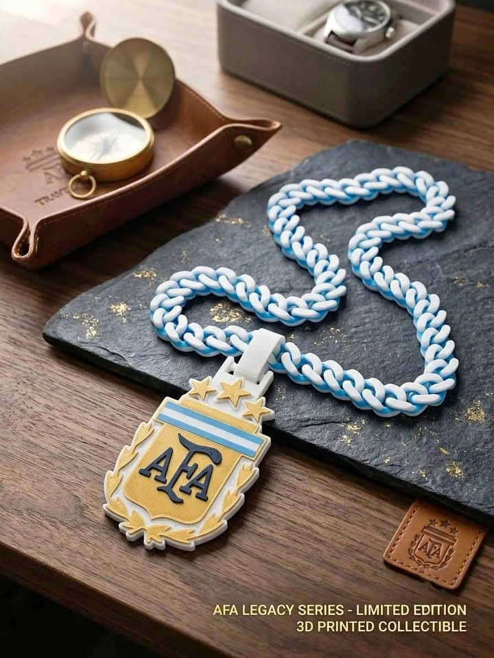 Argentina World Cup Three Star Necklace - 3D Printed AFA Crest