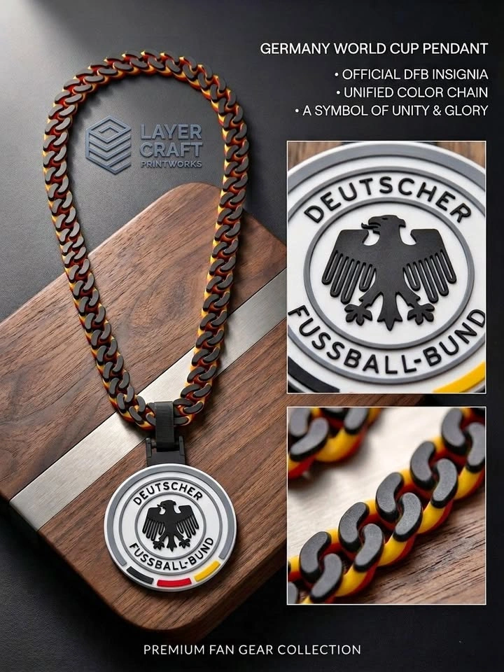 Germany World Cup Necklace – 3D Printed DFB Fan Pendant