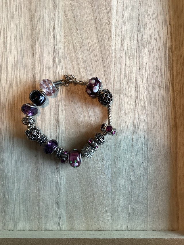 Silver Purple Bead Bracelet - photo 4