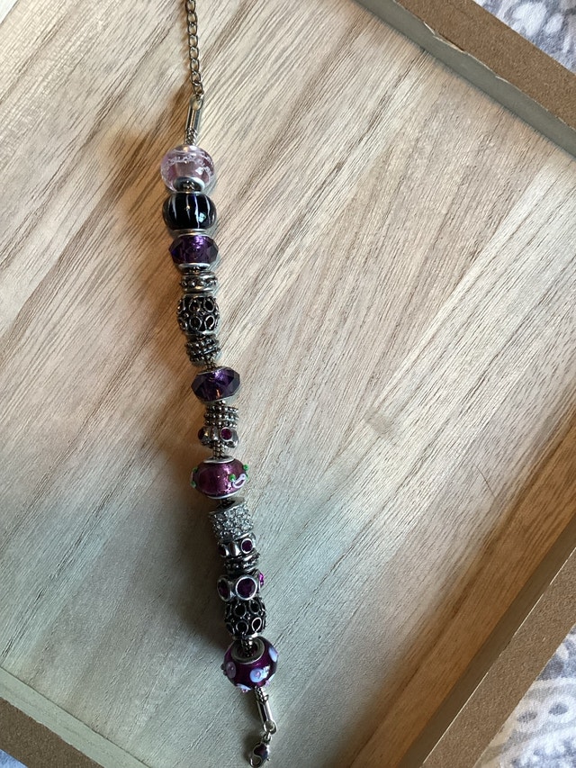 Silver Purple Bead Bracelet - photo 5