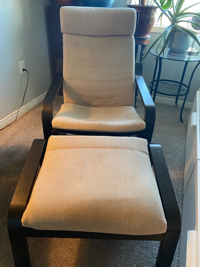 IKEA POANG Armchair and Ottoman