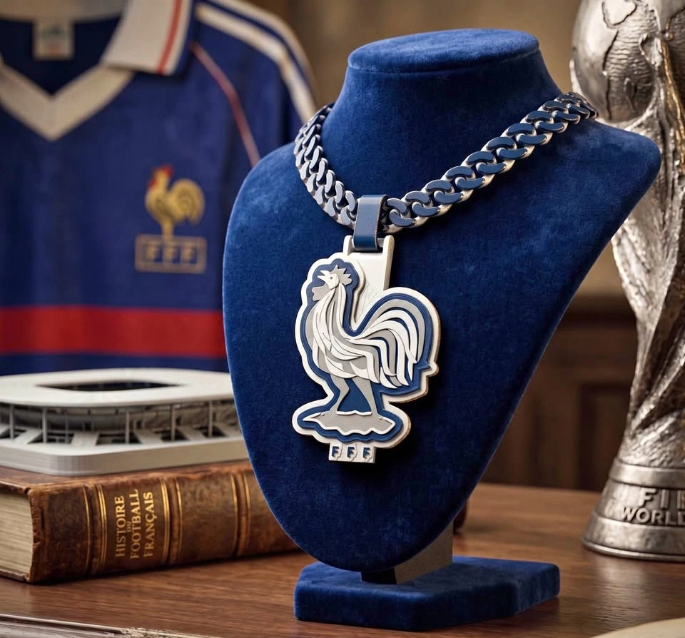 France World Cup Soccer Necklace – FFF Rooster Pendant