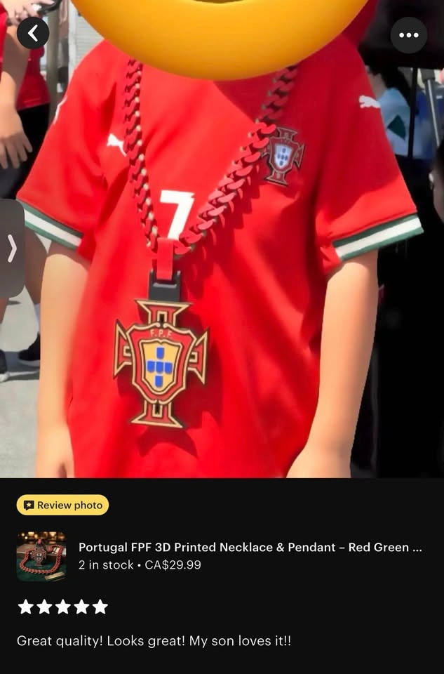 Portugal FPF 3D Printed Chain Necklace - photo 4