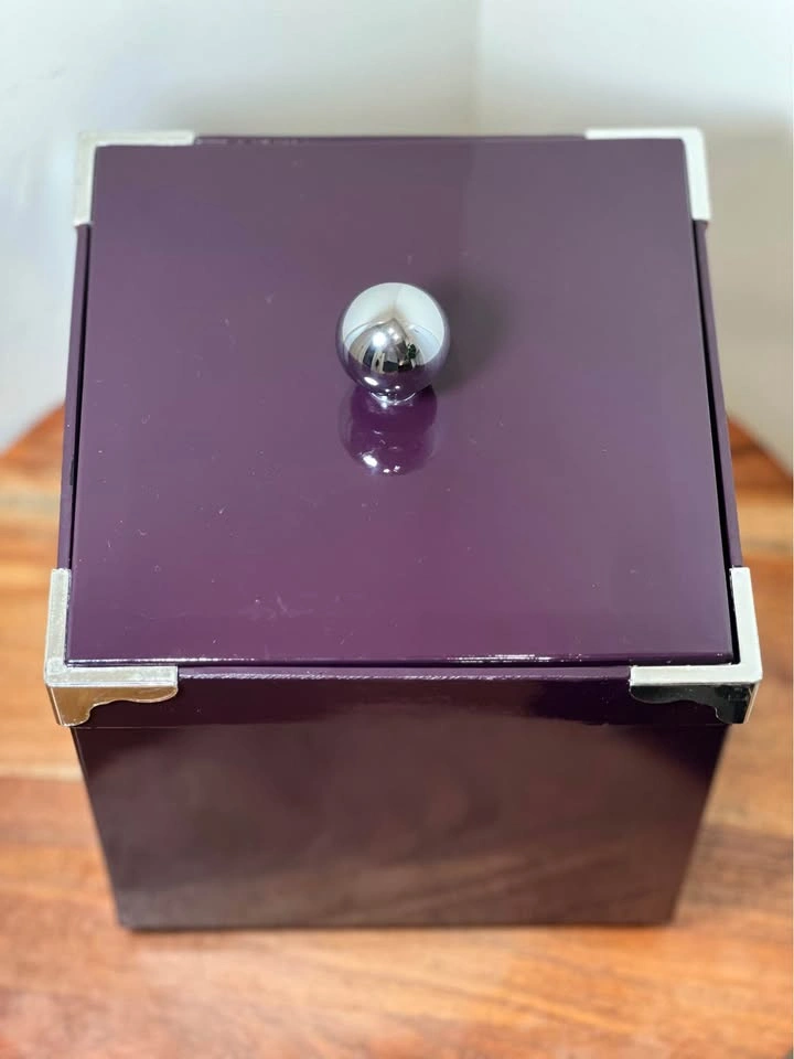 Vintage Georges Briard Mid-Century Purple Lacquer Ice Bucket - photo 2