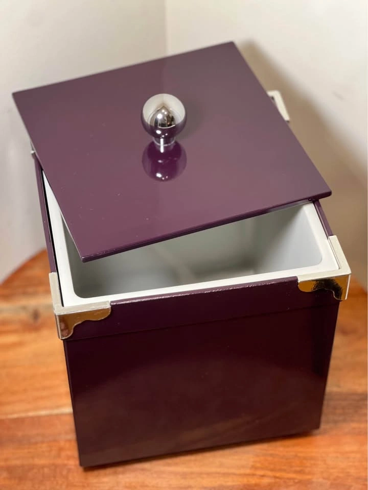 Vintage Georges Briard Mid-Century Purple Lacquer Ice Bucket - photo 3