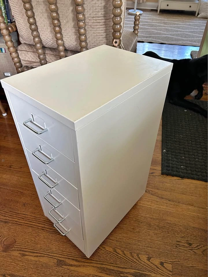 White Six Drawer Cabinet