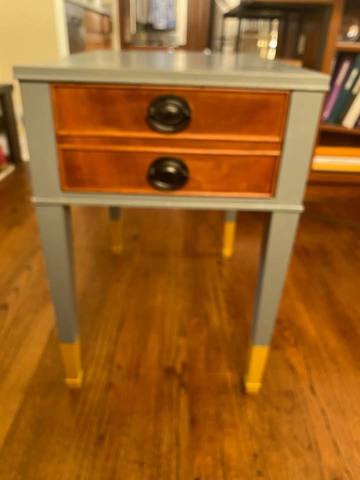 Painted wood mahogany side table