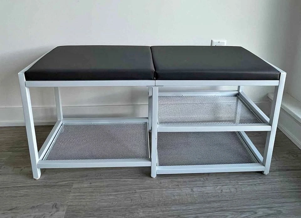 Metal Shoe Storage Bench with Padded Seat