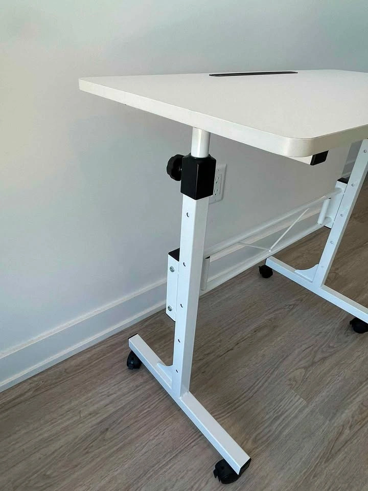 White Mobile Adjustable Standing Desk - photo 2