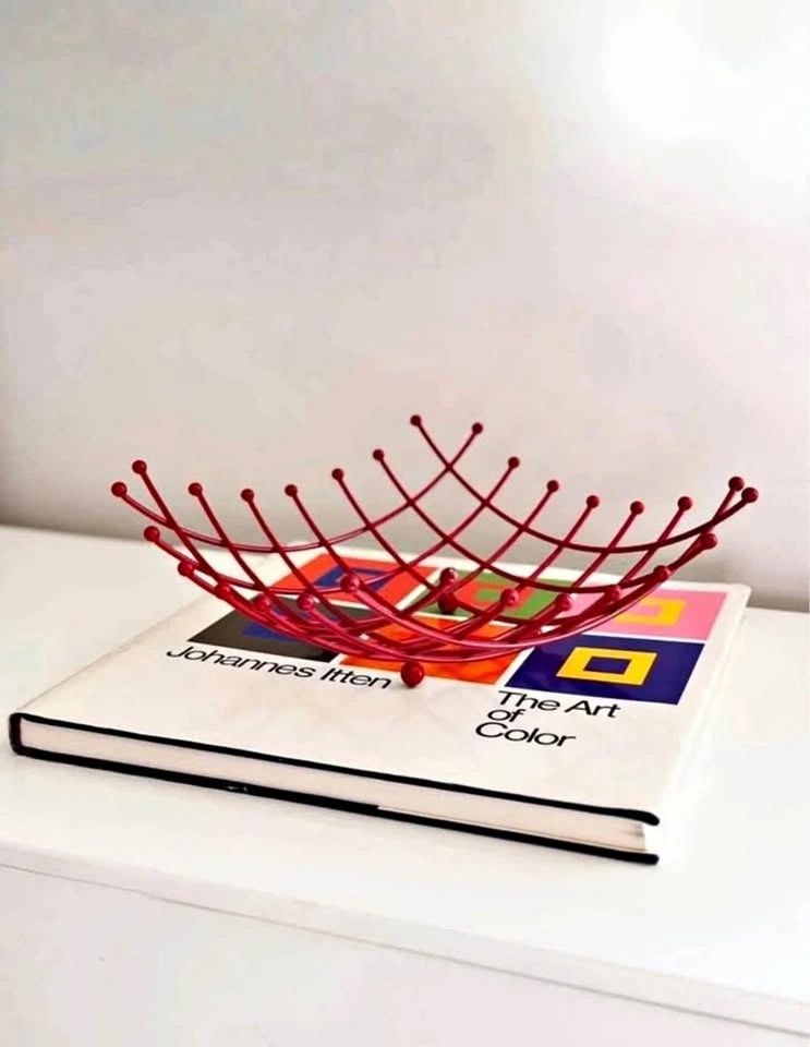 Vintage IKEA Red Wire Fruit Bowl 1990's Space Age