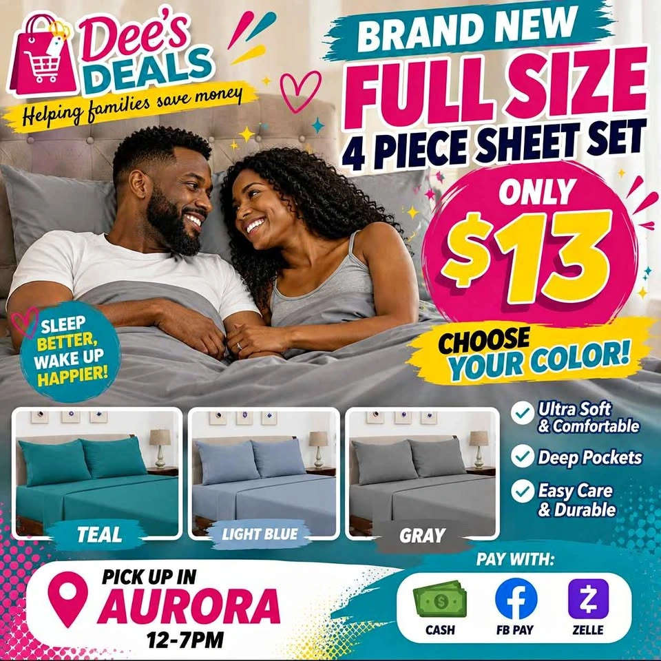 Full size 4 piece sheet set BRAND NEW ONLY $13