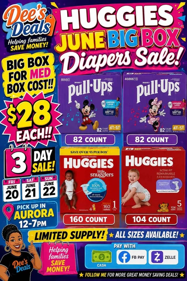 Big Box Huggies or PullUps. Sale 90+ Diapers for $28!!! - photo 3