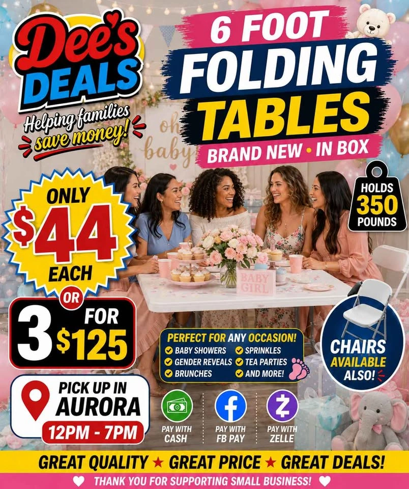 6 foot folding tables BRAND NEW IN BOX ONLY $44 - photo 2
