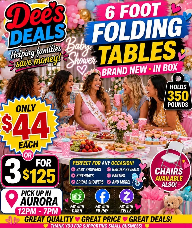 6 foot folding tables BRAND NEW IN BOX ONLY $44 - photo 3