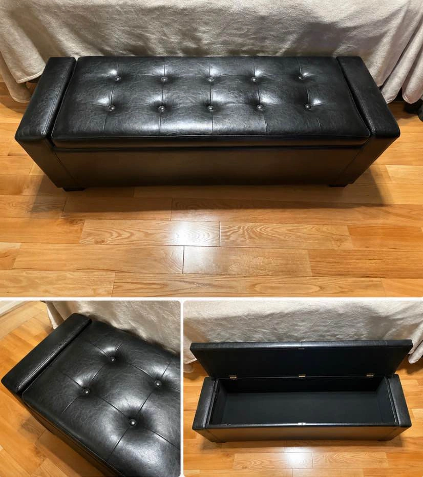 Black Storage Bench / Ottoman – Excellent Condition - photo 2