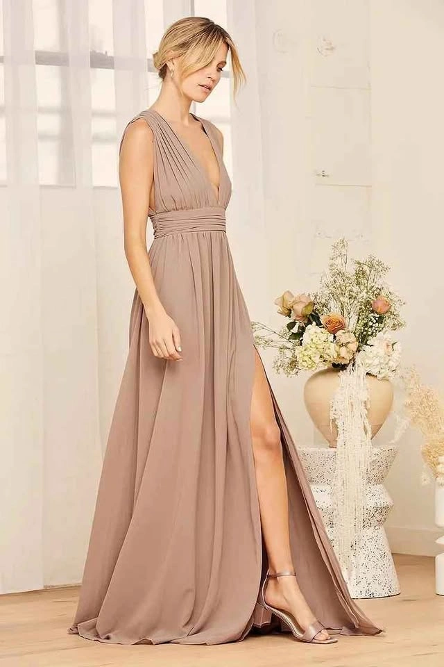 Maxi Dress Taupe Lulus Bridesmaid