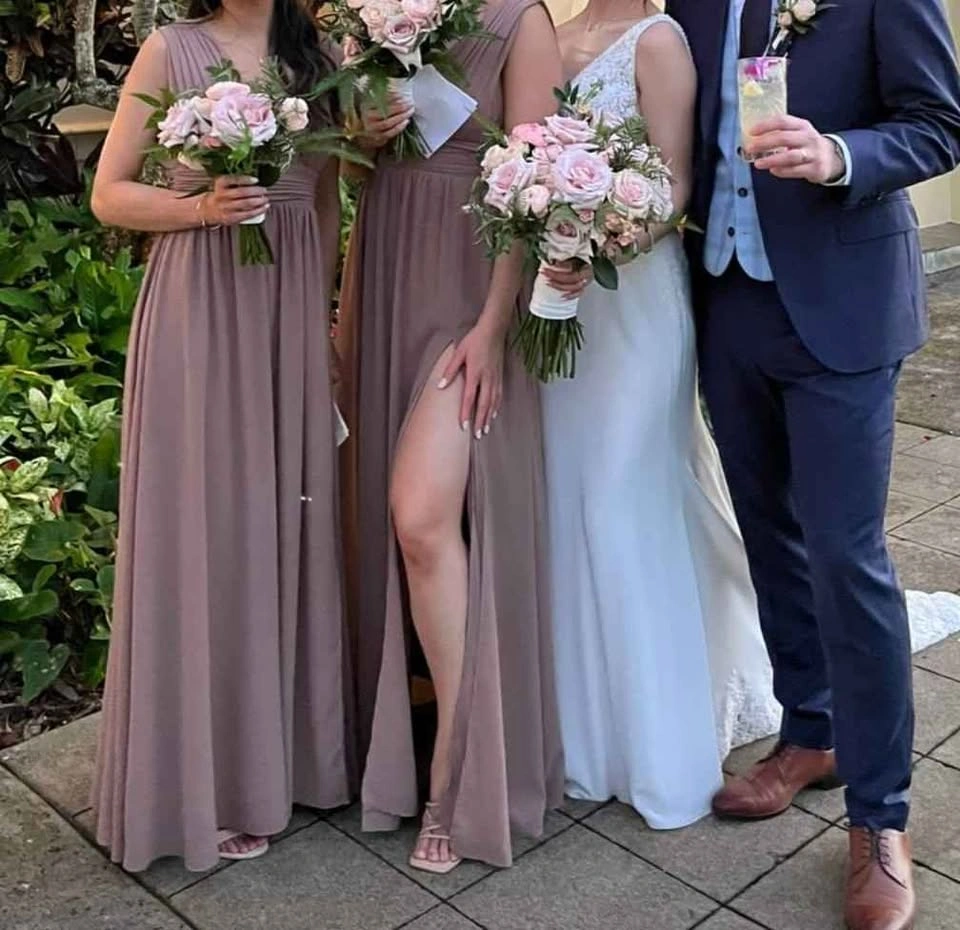 Maxi Dress Taupe Lulus Bridesmaid - photo 5