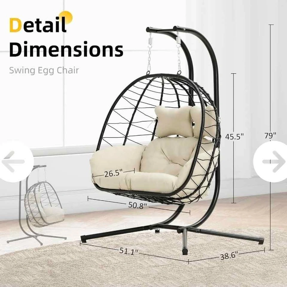 New Double Egg Chair with Stand - photo 2