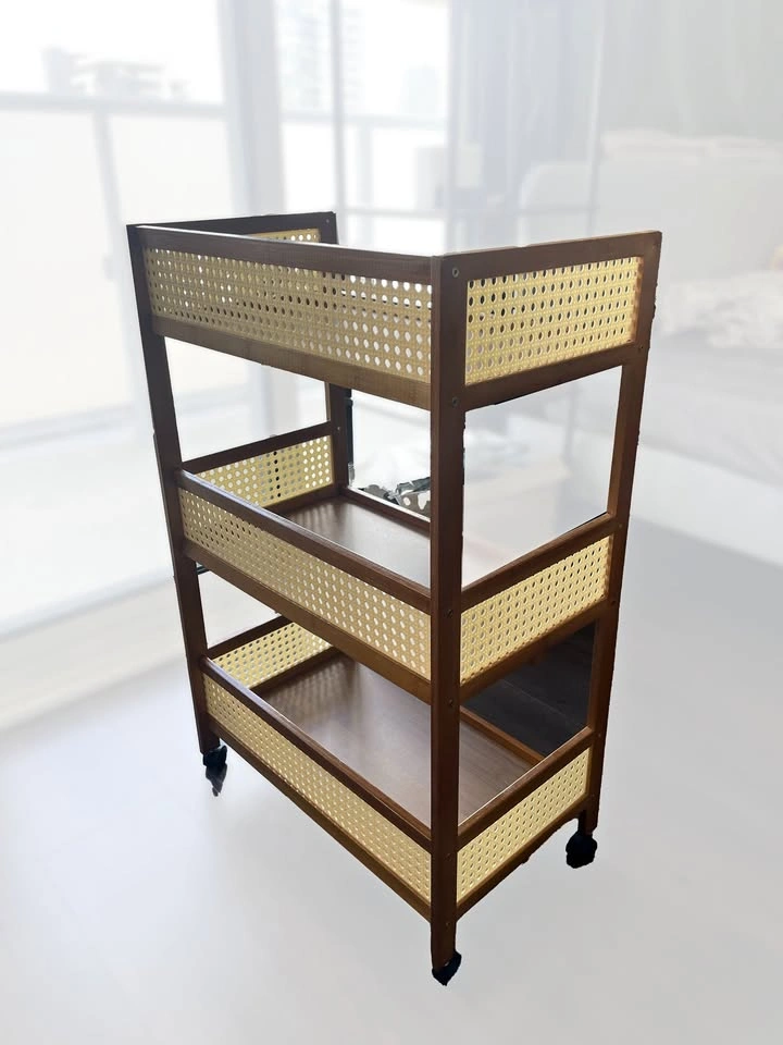 Rattan Woven Storage Cart