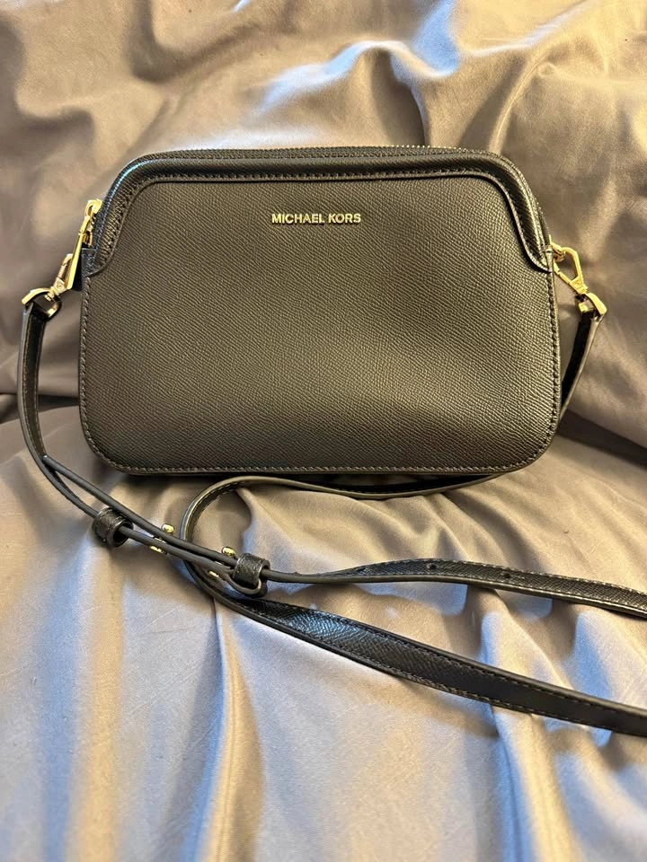 Michael Kors Crossgrain Leather Double-Zip Crossbody Bag