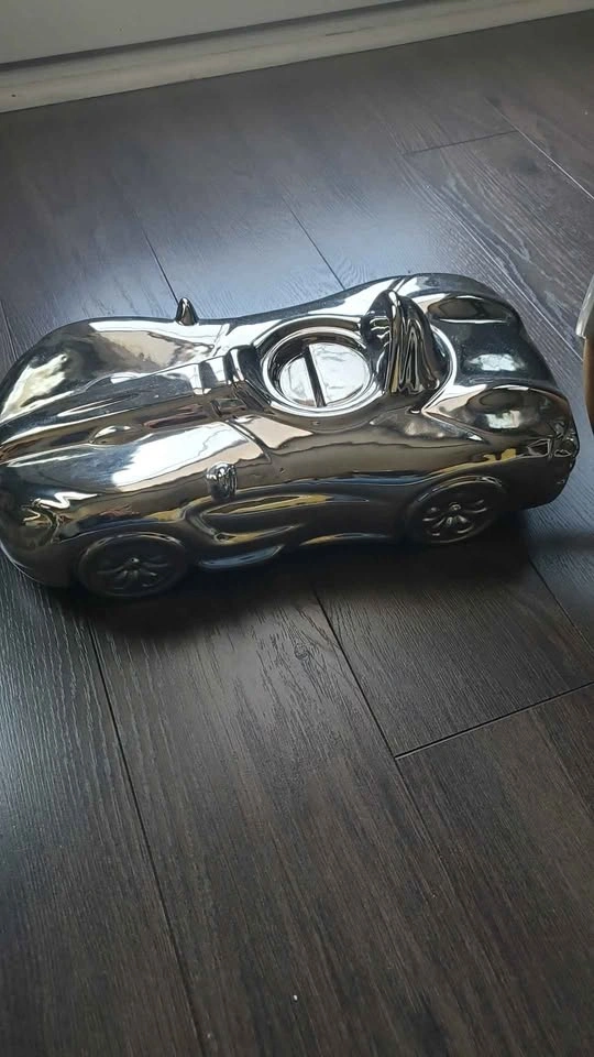 Silver Car & Steering Wheel Clock Decor - photo 2