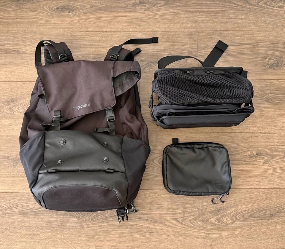Tropicfeel Shell Travel Backpack plus accessories