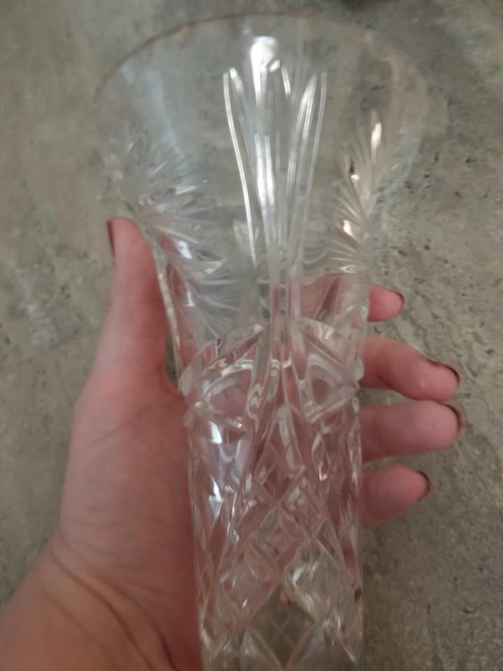 Vintage Crystal Pinwheel Glass Vase - photo 5