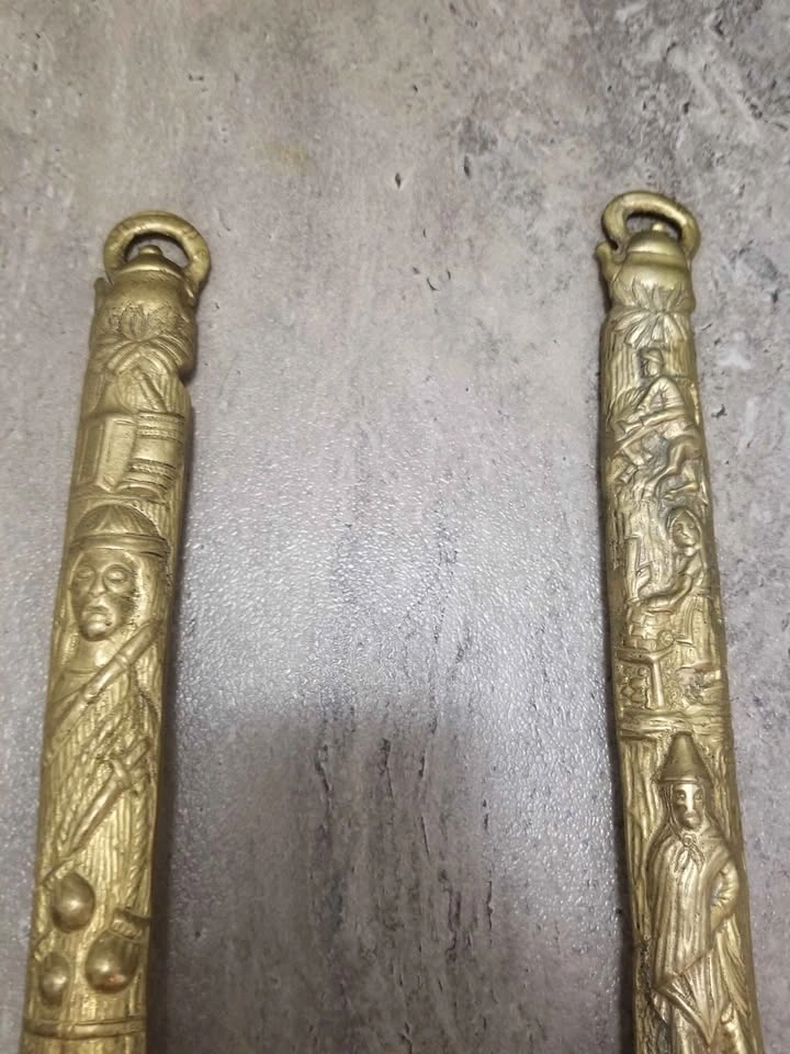 Vintage Oversized Brass Argentine Utensils Fork and Spoon - photo 2