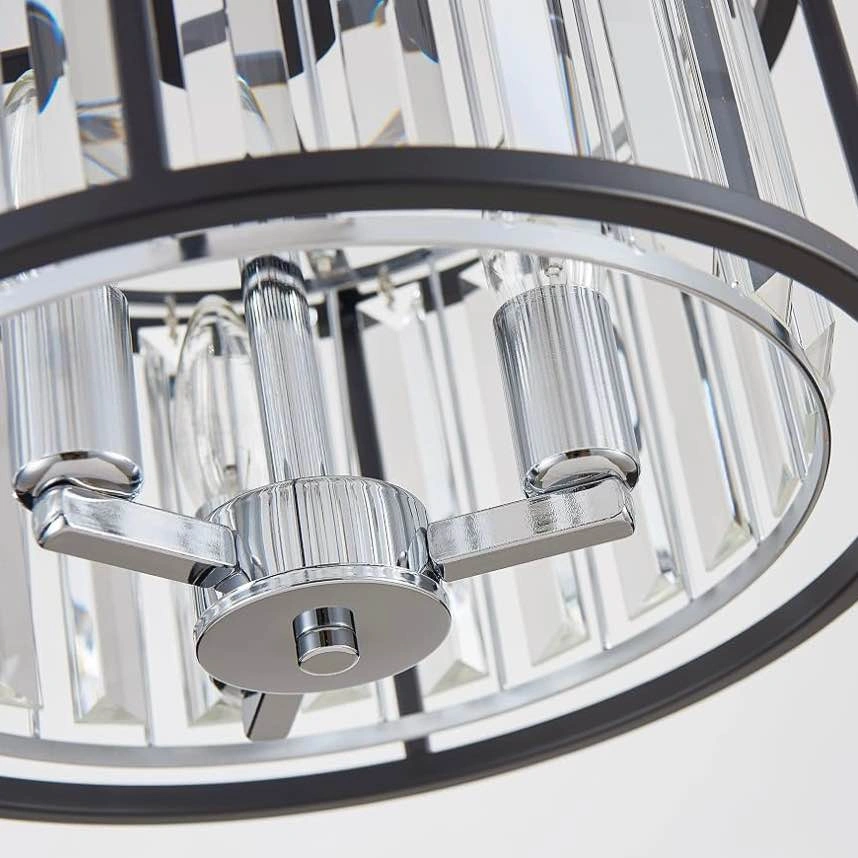 K9 Crystal Ceiling Light Fixture Semi Flush Mount Chandelier - photo 4
