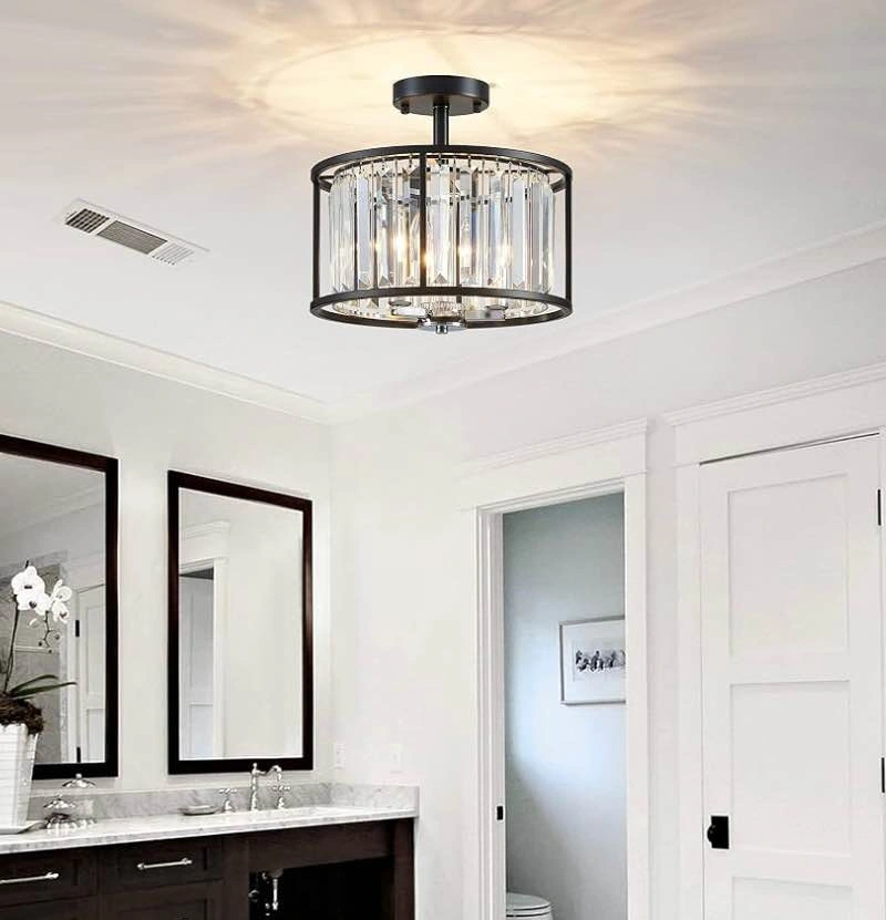 K9 Crystal Ceiling Light Fixture Semi Flush Mount Chandelier - photo 5