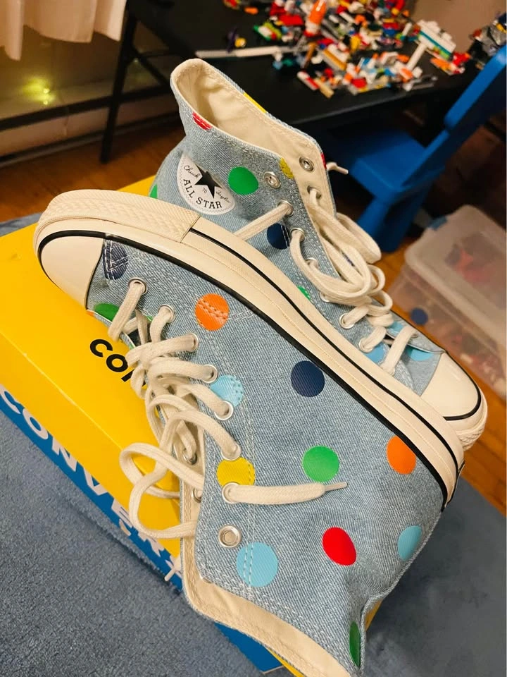 Converse Chuck 70 Denim Polka Dot High-Top Sneakers - photo 2