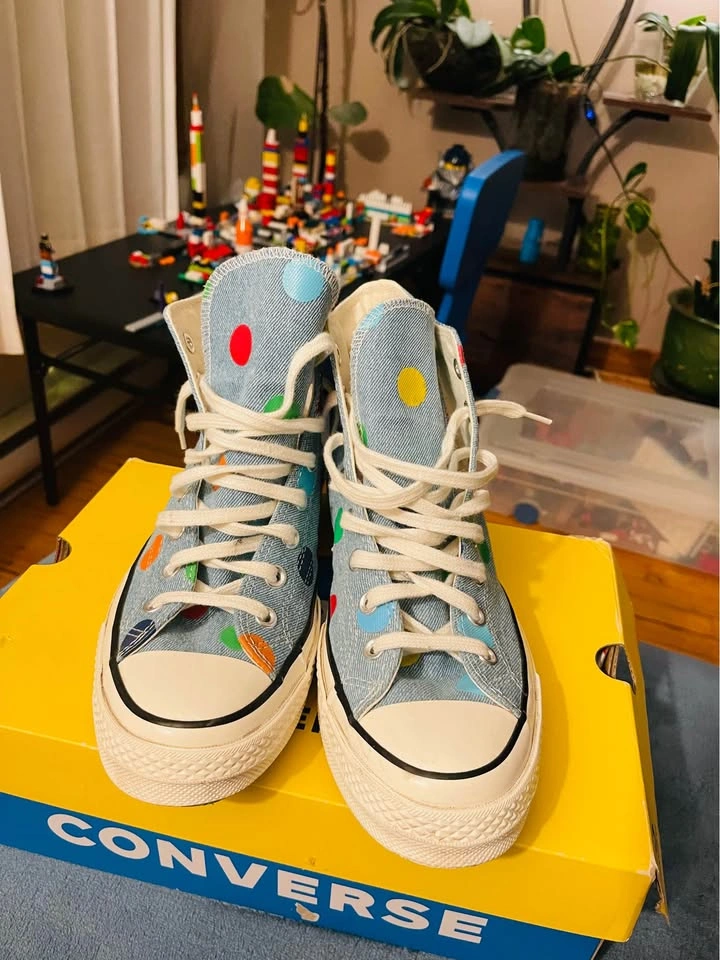 Converse Chuck 70 Denim Polka Dot High-Top Sneakers - photo 3