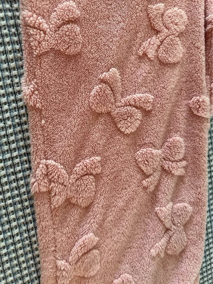 Set of 2 Fleece Pajama Pants - Bows and Leopard Print L size - photo 3