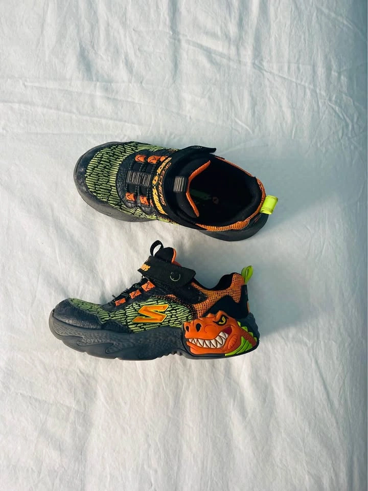 Skechers Boys Dinosaur & Blue Shoes Size 11 & 13