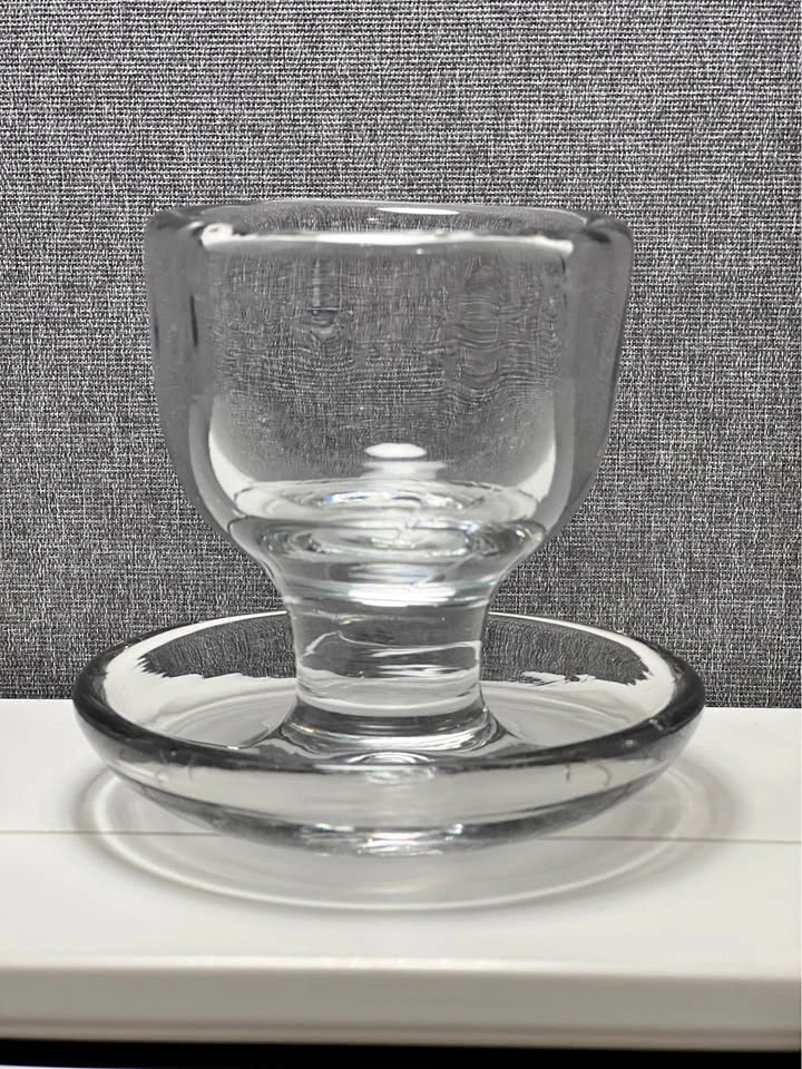 Vintage Clear Glass Cigarette Holder & Ashtray Combo