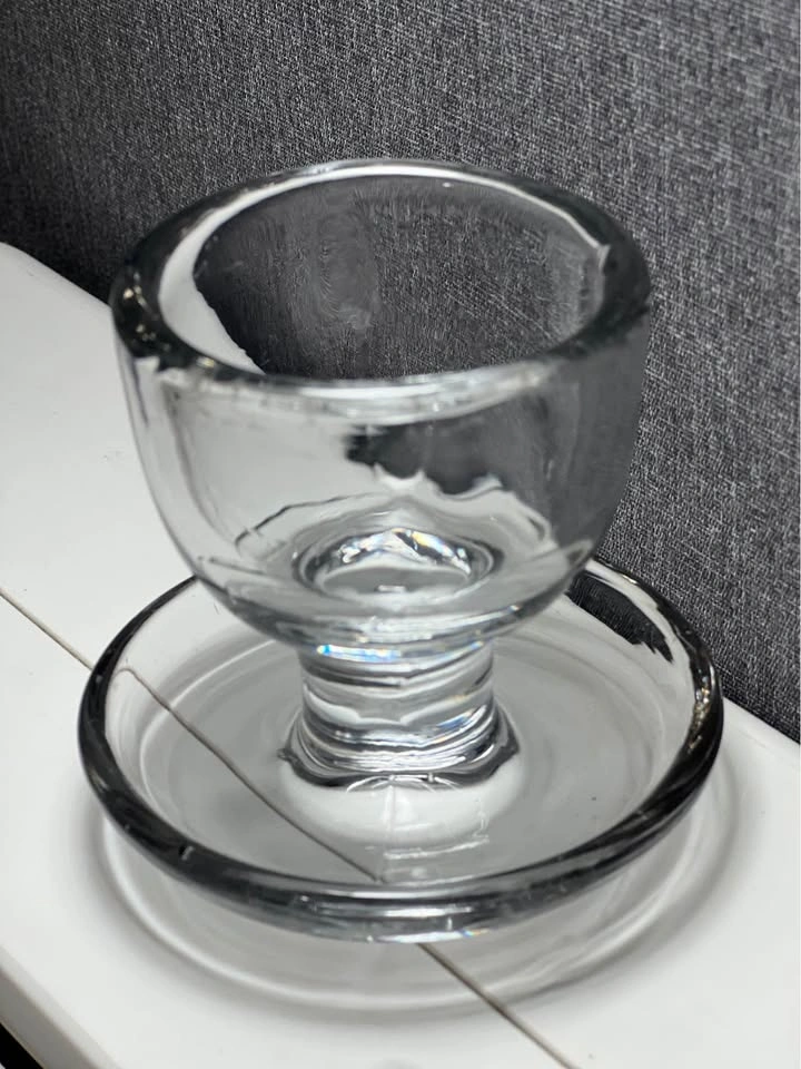 Vintage Clear Glass Cigarette Holder & Ashtray Combo - photo 2