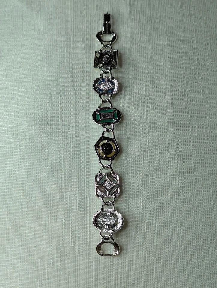 Vintage Sarah Coventry Multi-Stone Link Bracelet 8 inches - photo 3