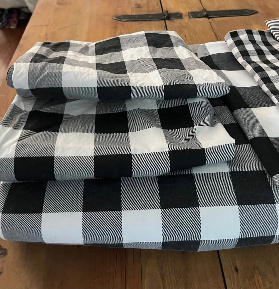 Black and White Buffalo Plaid Queen Duvet Set - photo 2