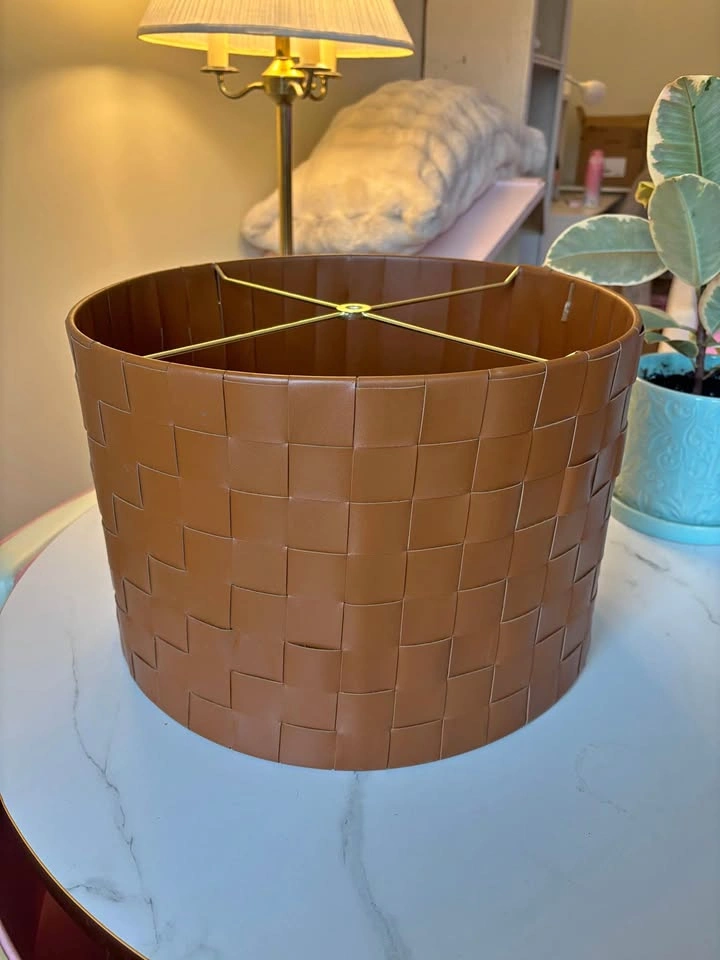 Large Brown Pleather Lampshade