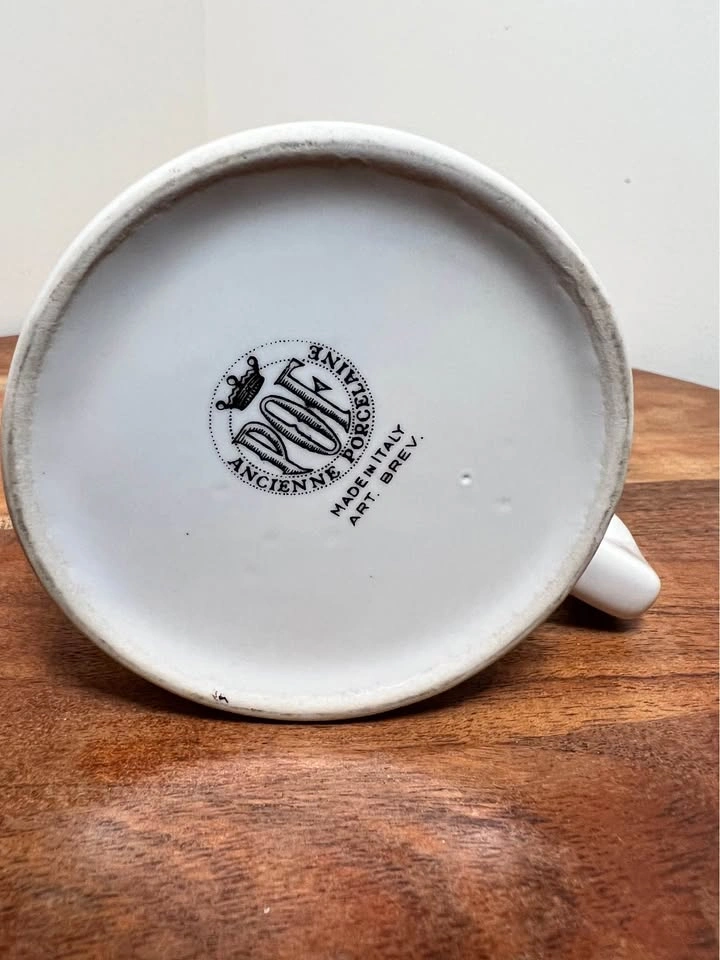 Vintage POF Ancienne Porcelaine Italy Olive Oil Pitcher - photo 4