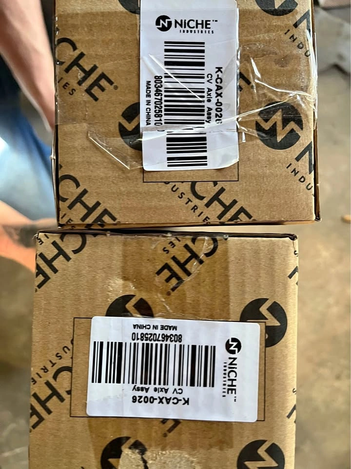 Two brand new front CV axels