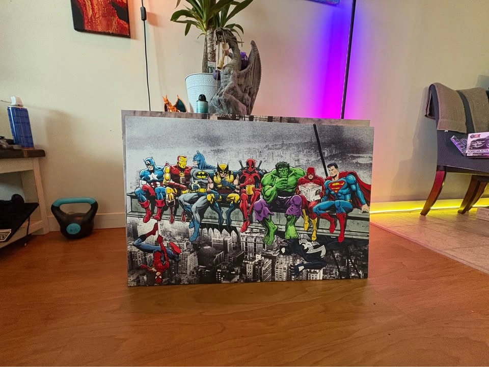 Marvel and DC Superheroes Lunch Atop a Skyscraper Canvas Art - photo 2