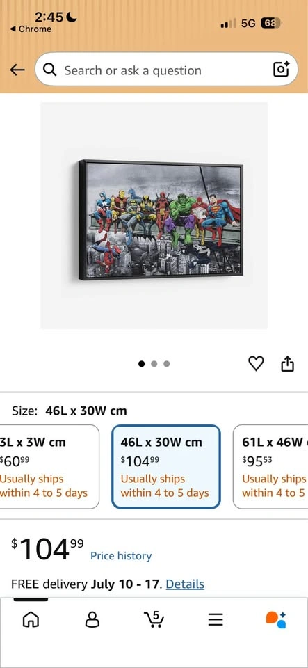Marvel and DC Superheroes Lunch Atop a Skyscraper Canvas Art - photo 5