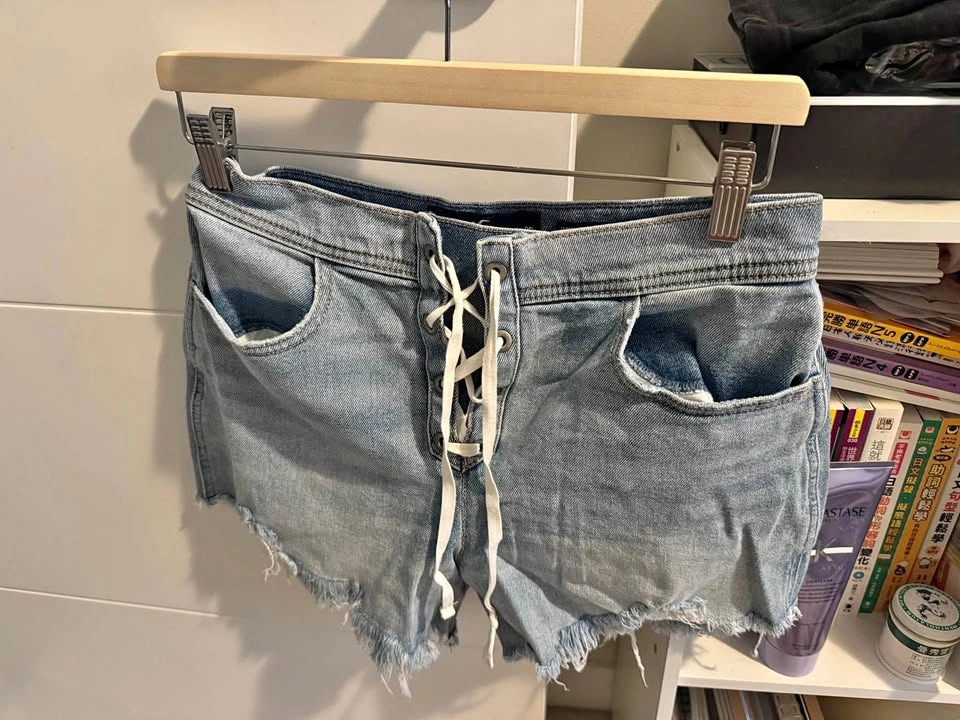 Hollister drawstring denim shorts