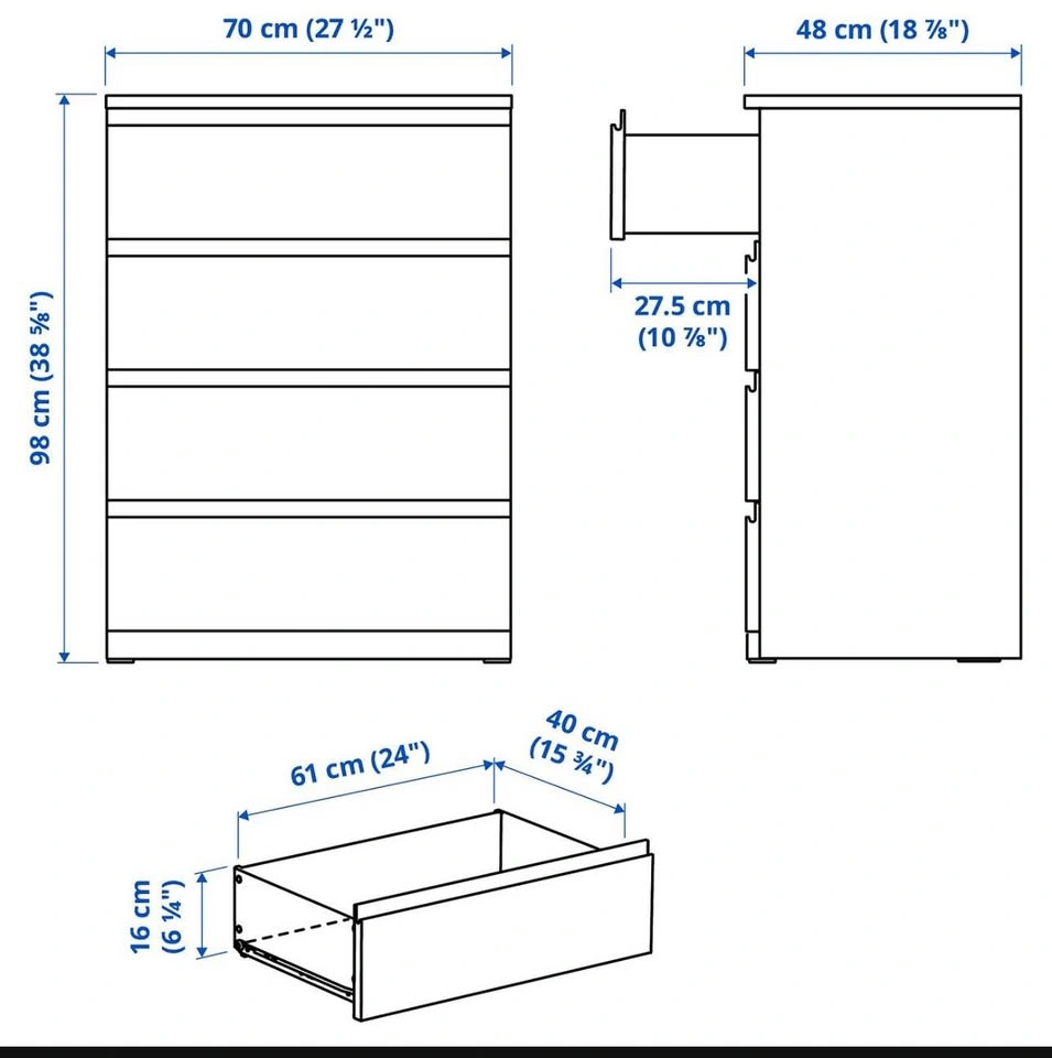 Ikea White 4-Drawer Dresser - photo 5