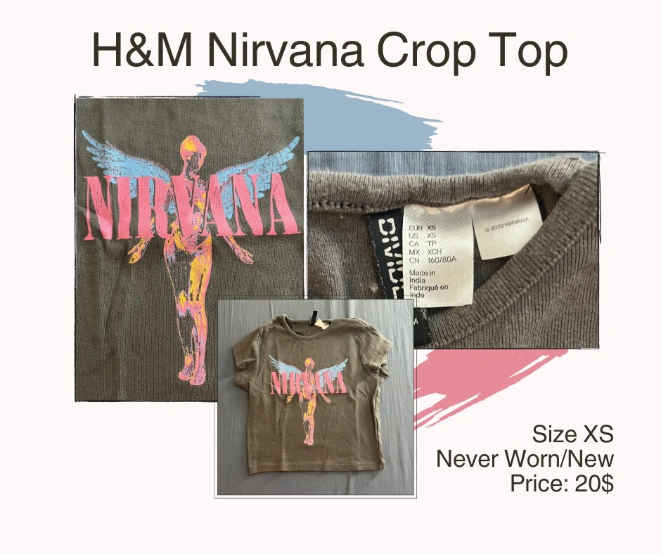 Band Crop Top Bundle — H&M, Official Merch — Sizes XS/S - photo 2