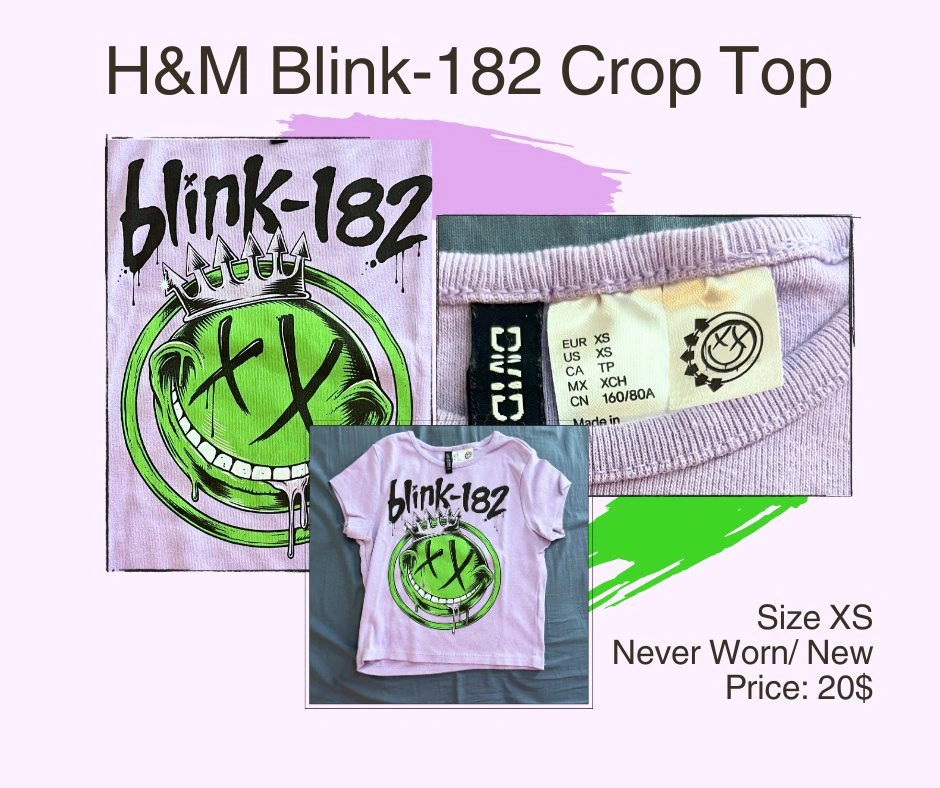 Band Crop Top Bundle — H&M, Official Merch — Sizes XS/S - photo 5