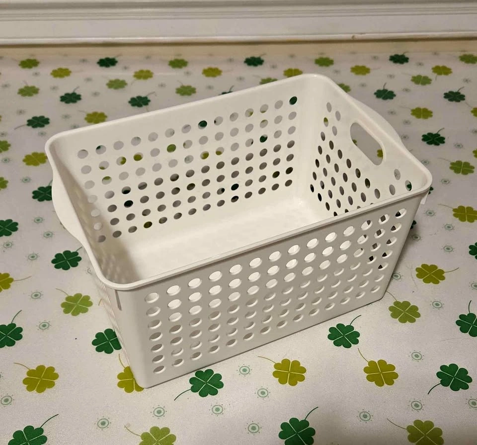 White plastic basket